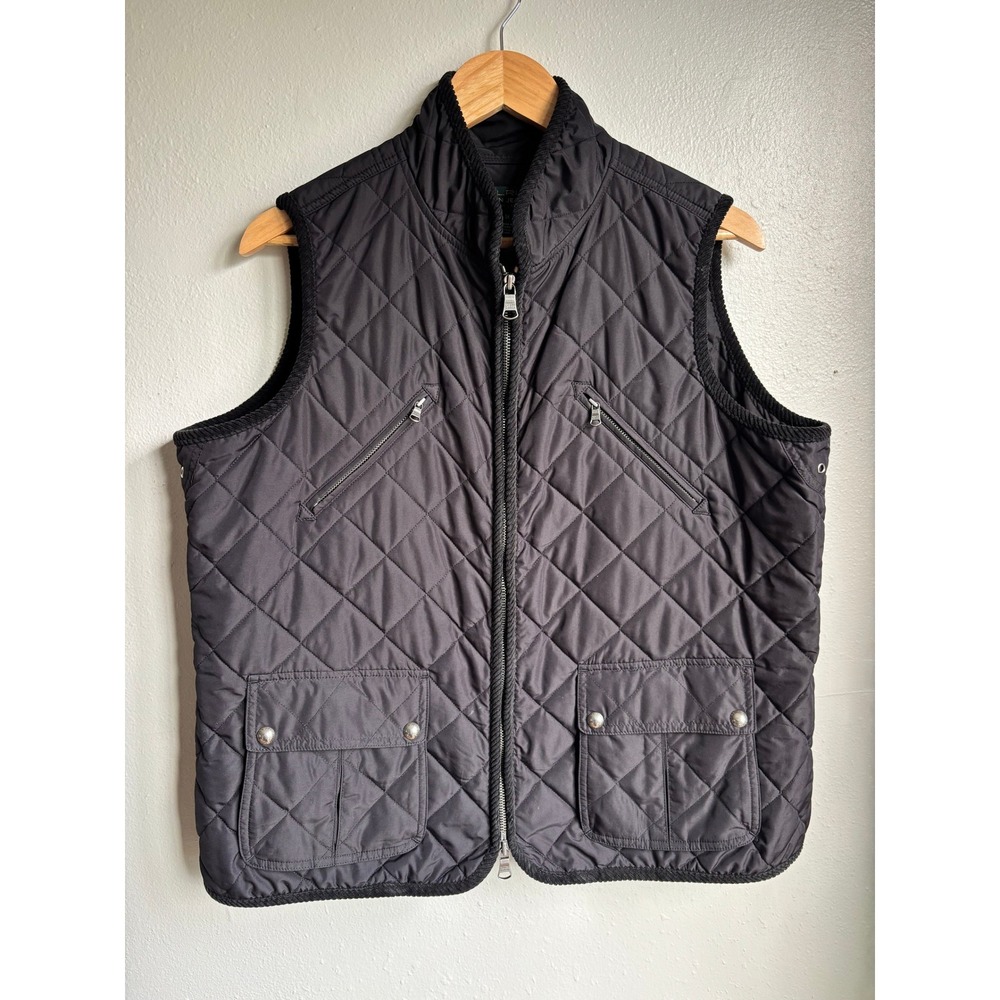 Lauren Ralph Lauren Black Quilted Vest Corduroy‎ Trim Womens 1X Lauren Jeans Co